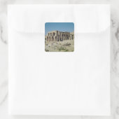 Osiride figuren Ramesses II die de muren flankeren Vierkante Sticker (Tas)