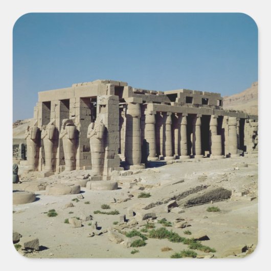 Osiride figuren Ramesses II die de muren flankeren Vierkante Sticker (Voorkant)