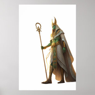 Osiris Heer van de Eeuwigheid Egyptische God van W Poster