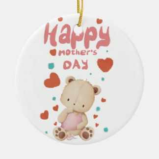 Osita bebé te desea feliz día de la madre keramisch ornament