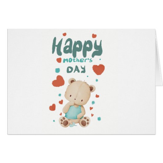 Osito bebé desea feliz día de la madre (Voorkant Horizontaal)