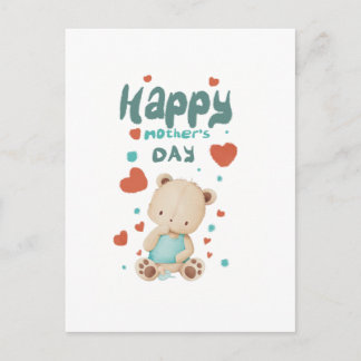 Osito bebé desea feliz día de la madre uitnodiging briefkaart