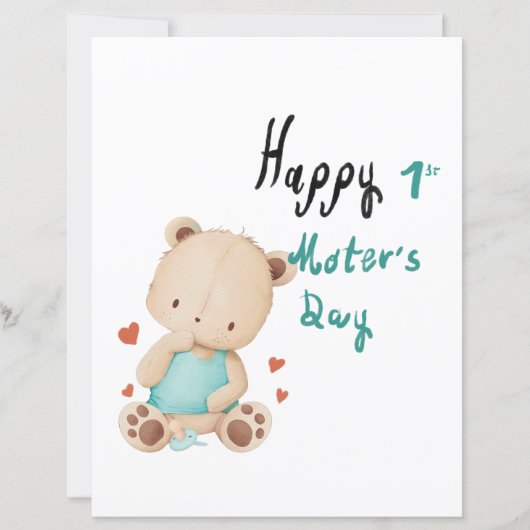 Osito bebé felicita el 1 día de la madre (Voorkant)