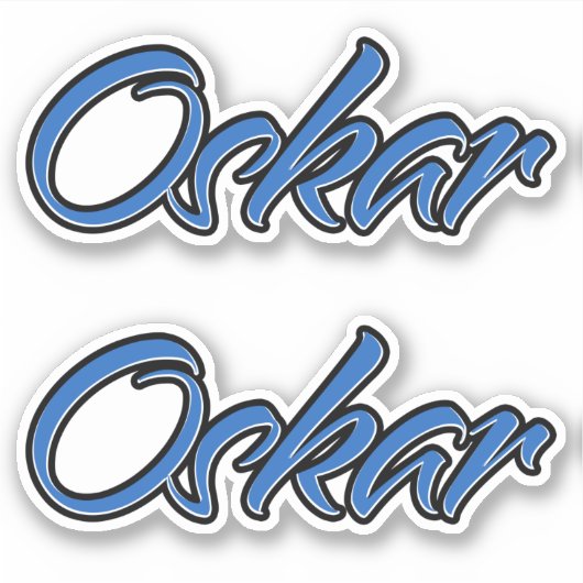 Oskar Name blue Aufkleber Sticker Stickerset (Voorkant)
