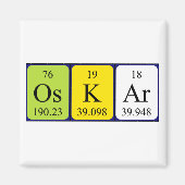 Oskar periodiek table name magnet (Voorkant)