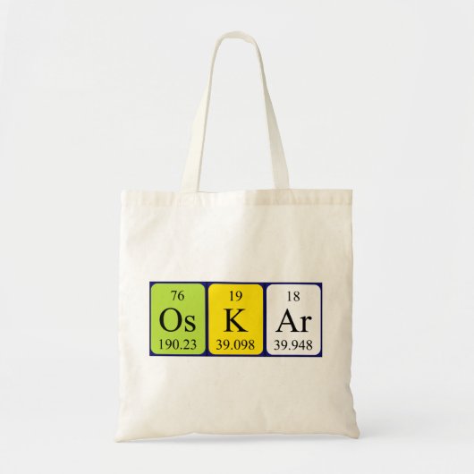 Oskar periodieke table name canvas tas (Voorkant)