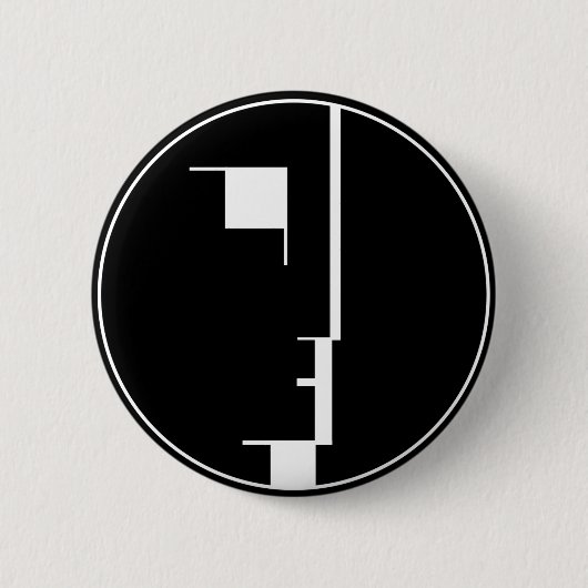 Oskar Schlemmer Bauhaus Logo Ronde Button 5,7 Cm (Voorkant)
