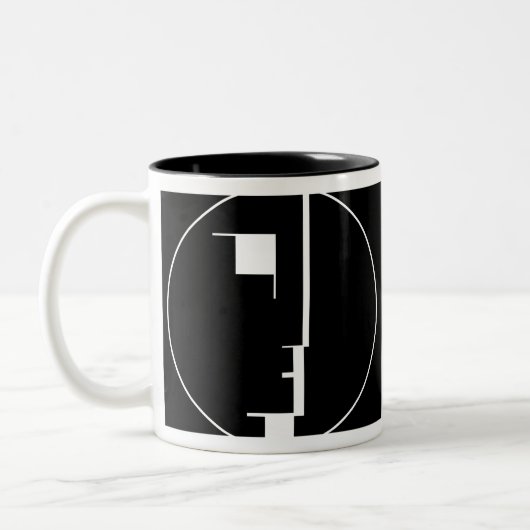 Oskar Schlemmer Bauhaus Logo Tweekleurige Koffiemok (Links)