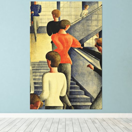 Oskar Schlemmer - Bauhaus Stairway Canvas Afdruk (Insitu (Houten vloer))
