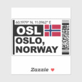 OSL Oslo Boarding Pass - Norway Travel Sticker (Vel)