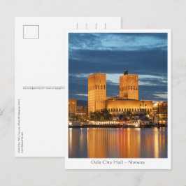 Oslo City Hall Noorwegen Briefkaart