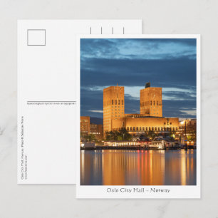 Oslo City Hall Noorwegen Briefkaart