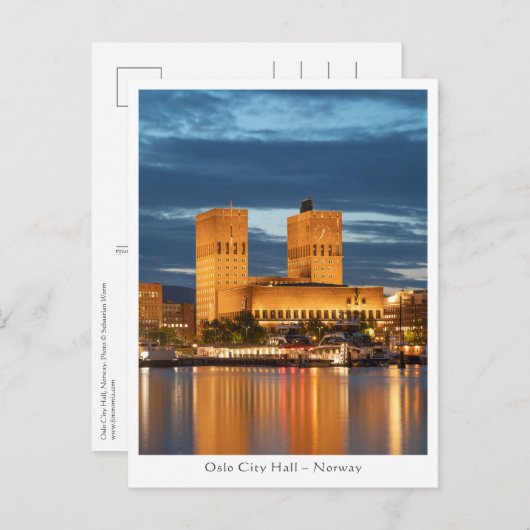 Oslo City Hall Noorwegen Briefkaart (Voorkant / Achterkant)