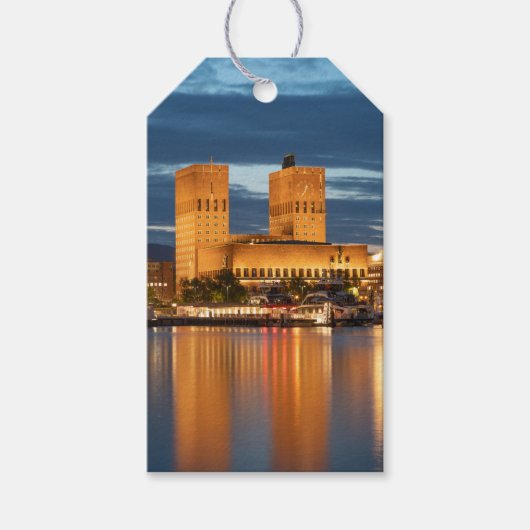 Oslo City Hall Noorwegen Cadeaulabel (Voorkant)