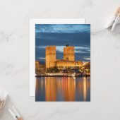 Oslo City Hall Noorwegen Kaart (Voorkant / Achterkant in situ)