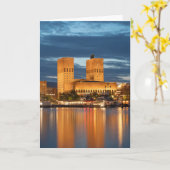 Oslo City Hall Noorwegen Kaart (Gele Bloem)