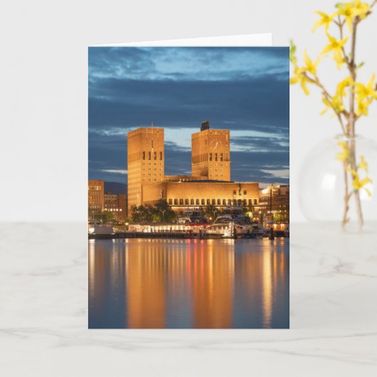 Oslo City Hall Noorwegen Kaart (Gele Bloem)