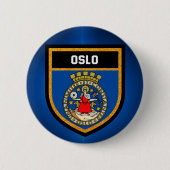 Oslo Flag Ronde Button 5,7 Cm (Voorkant)