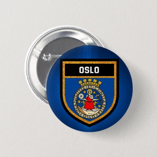 Oslo Flag Ronde Button 5,7 Cm (Voorkant /achterkant)