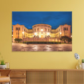 Oslo-gebouw in Noorwegen 's nachts Canvas Afdruk (Insitu (Woonkamer))