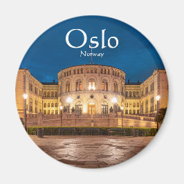 Oslo-gebouw in Noorwegen 's nachts Magneet