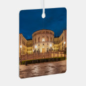 Oslo-gebouw in Noorwegen 's nachts Metalen Ornament (Voorkant Rechts)