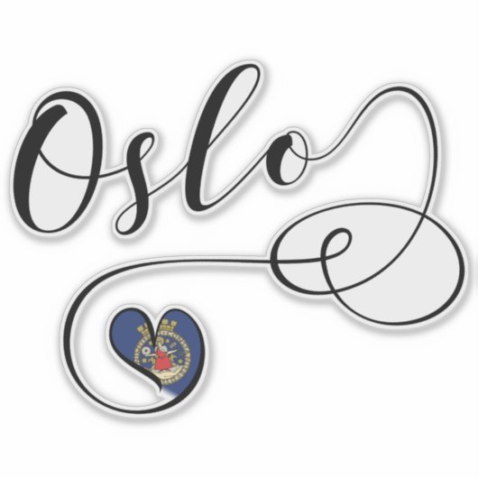 Oslo Heart Flag Sticker (Voorkant)