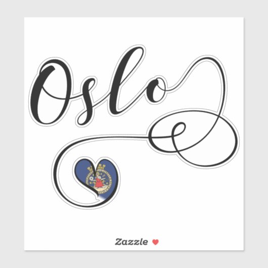 Oslo Heart Flag Sticker (Vel)