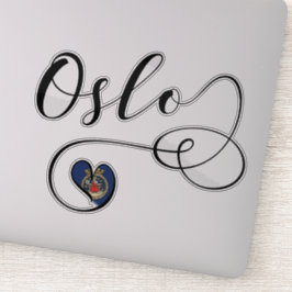 Oslo Heart Flag Sticker