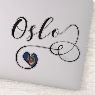 Oslo Heart Flag Sticker
