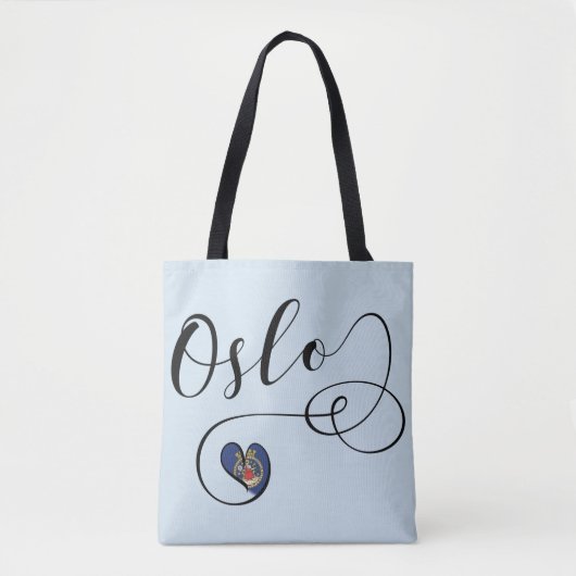 Oslo Heart Grocery Bag, Noorwegen Tote Bag (Voorkant)