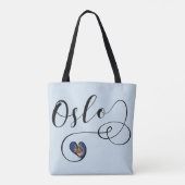 Oslo Heart Grocery Bag, Noorwegen Tote Bag (Achterkant)