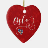 Oslo Heart, kerstboomversiering Keramisch Ornament (Rechts)