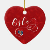 Oslo Heart, kerstboomversiering Keramisch Ornament (Achterkant)