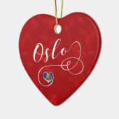 Oslo Heart, kerstboomversiering Keramisch Ornament (Links)