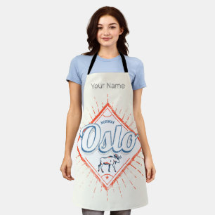 Oslo Hoofdstad Noorwegen Retro Moose  Souvenir Schort