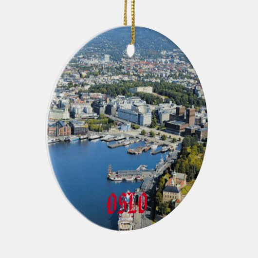 Oslo kerstversiering keramisch ornament (Rechts)