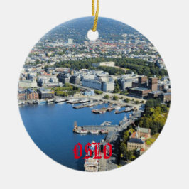 Oslo kerstversiering keramisch ornament