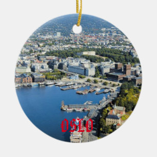 Oslo kerstversiering keramisch ornament
