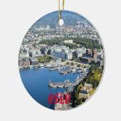 Oslo kerstversiering keramisch ornament (Links)