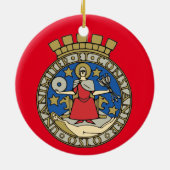 Oslo kerstversiering keramisch ornament (Achterkant)