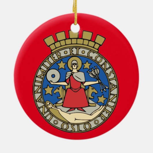 Oslo kerstversiering keramisch ornament (Achterkant)