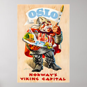 Oslo Kunst Viking Print Noorwegen Reisposter Nordi