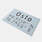 Oslo Latitude en Lengtegraad Deurmat (Schuin)