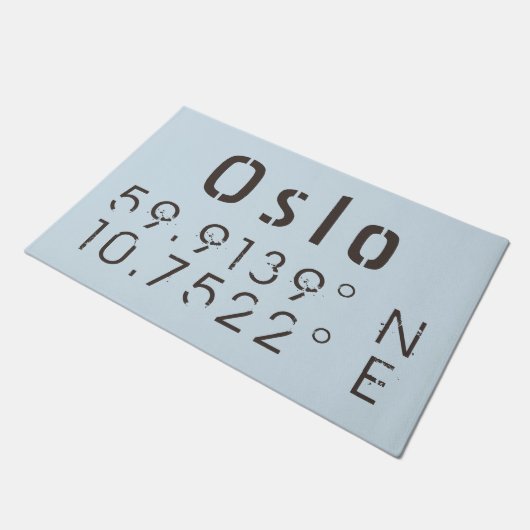 Oslo Latitude en Lengtegraad Deurmat (Schuin)