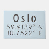 Oslo Latitude en Lengtegraad Deurmat (Voorkant)