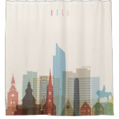 Oslo, Noorwegen | City Skyline Douchegordijn (Voorkant)