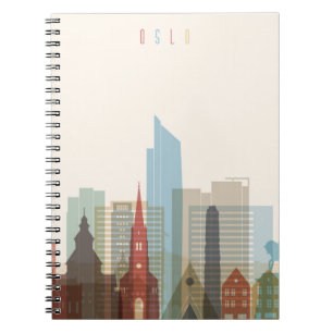 Oslo, Noorwegen City Skyline Notitieboek