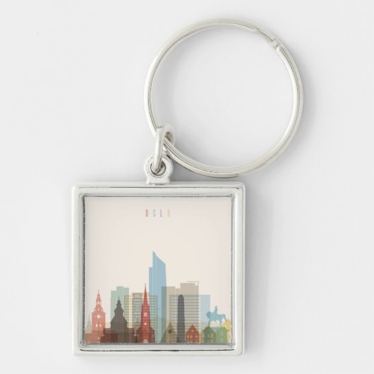 Oslo, Noorwegen | City Skyline Sleutelhanger (Voorkant)