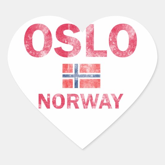 Oslo Noorwegen Design Hart Sticker (Voorkant)